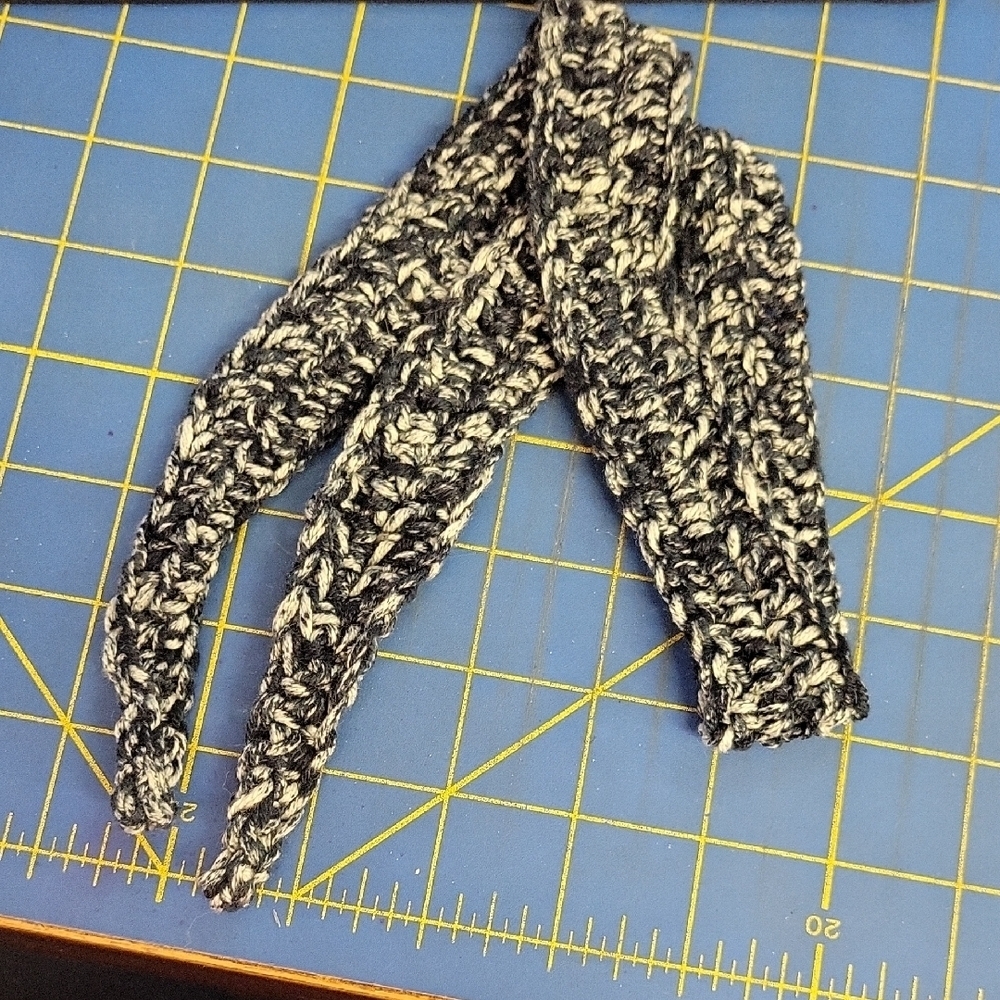 Blue White Hand Crocheted Tie 30" Headband